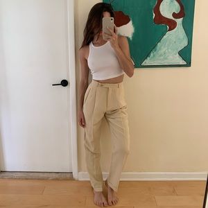 Cerruti 100% Silk Ivory Pants